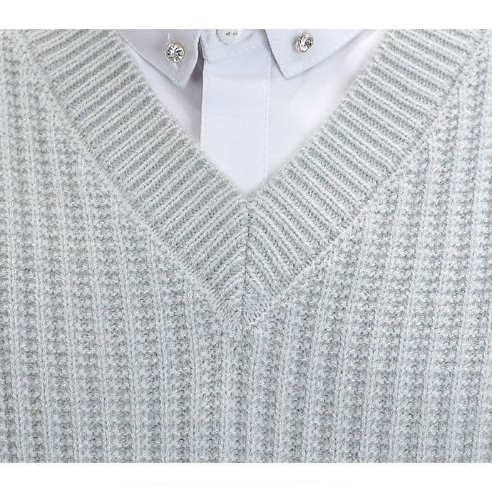 メンズ ベスト 縦リブ編み ニットベスト メンズ