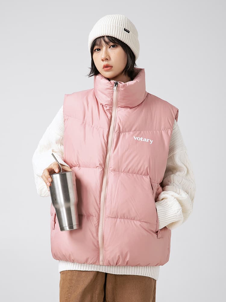 メンズ ベスト 男女兼用ダウンベスト防寒袖なし羽織り全3色