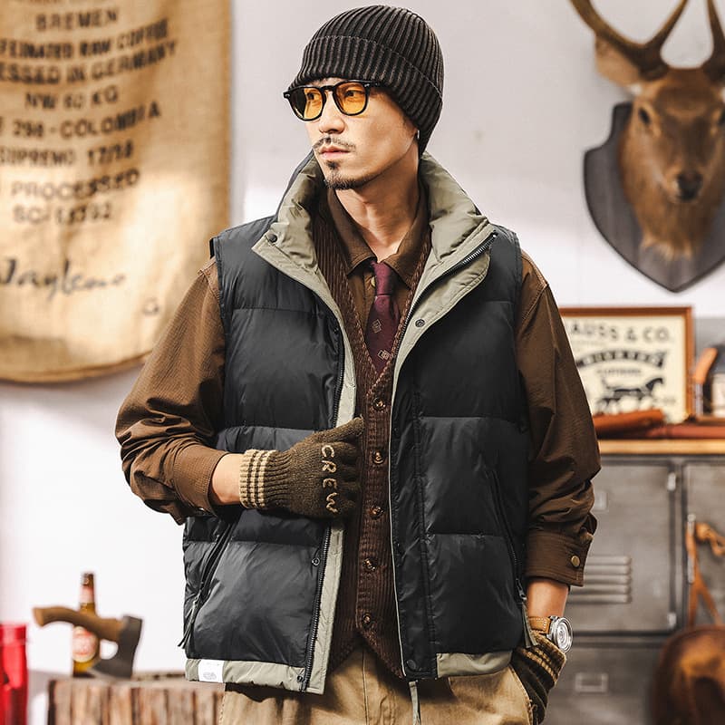 ベスト メンズ ダウン 立体感あふれる高機能ダウンベスト