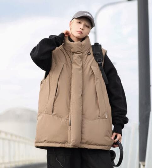 ベスト メンズ 秋冬メンズ中綿ダウンベスト防寒トップス