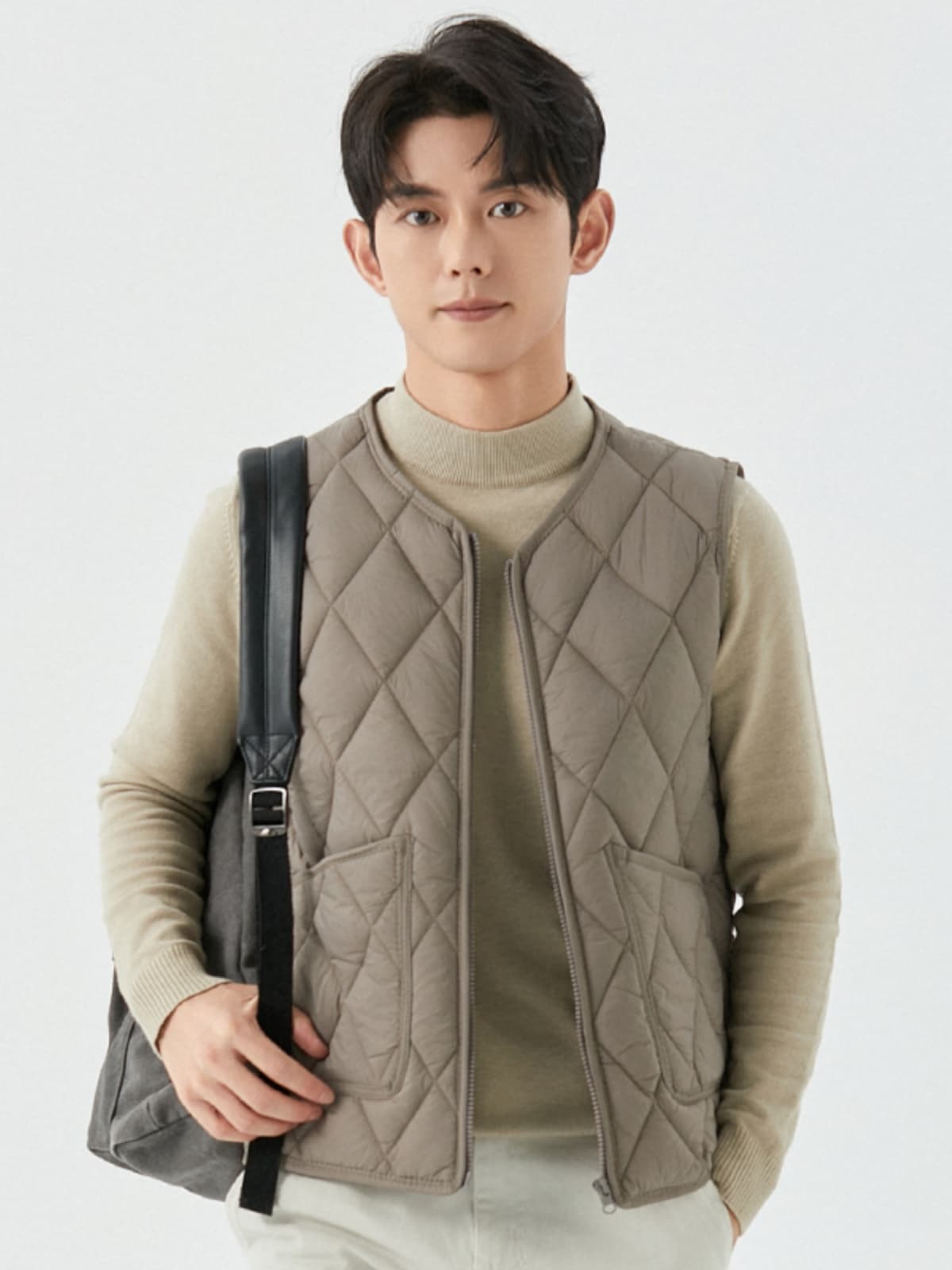 ベスト メンズ キルティング内蔵ダウンベスト