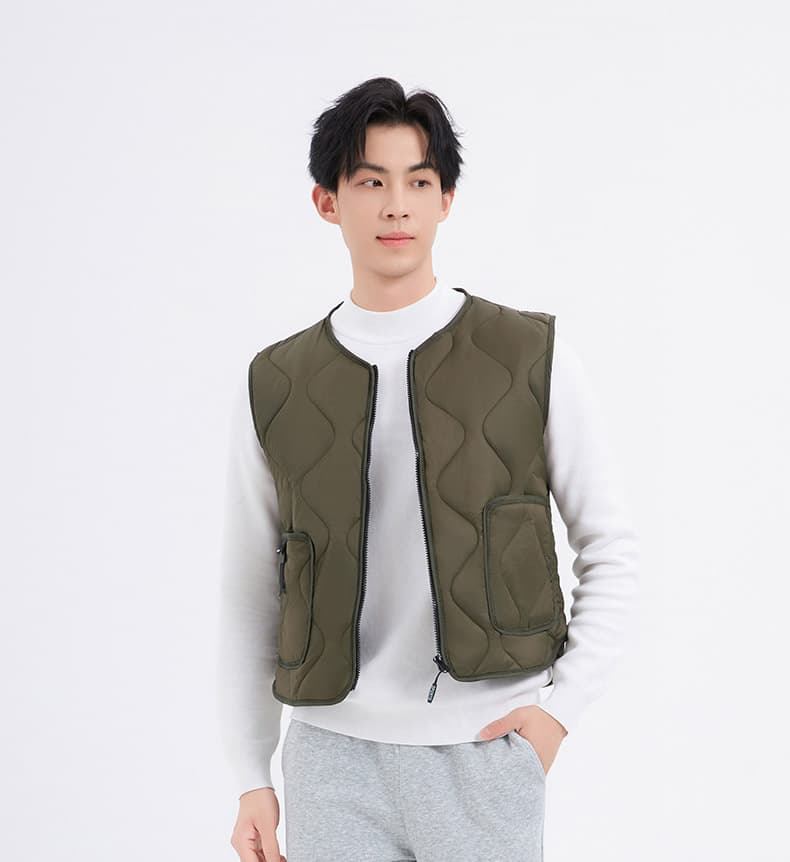 ベスト メンズ ダウン 波型キルティングインナーベスト