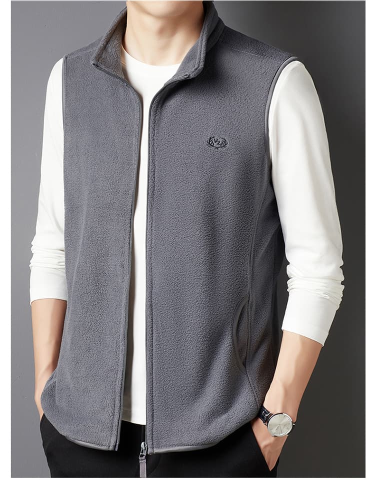 ベスト メンズ フリース スタンドカラー