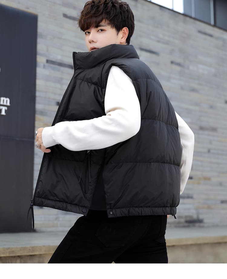 ベスト メンズ スタイリッシュ 立体キルト ダウンベスト