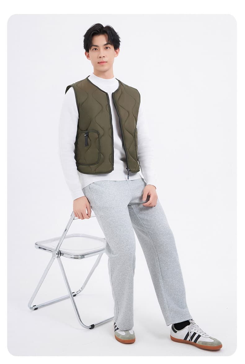 ベスト メンズ ダウン 波型キルティングインナーベスト