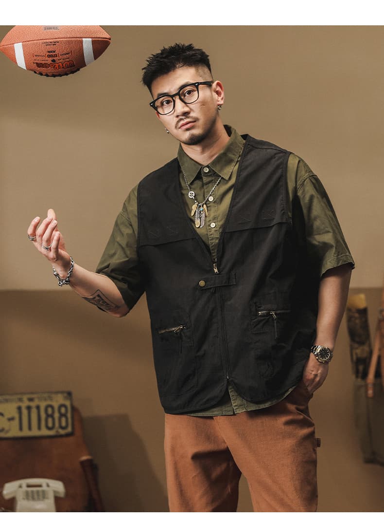 ベスト メンズ ナイロン アウトドアユーティリティベスト