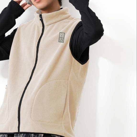 ベスト メンズ フリース あったか立ち襟ジップアップ