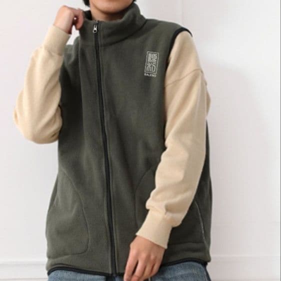 ベスト メンズ フリース あったか立ち襟ジップアップ