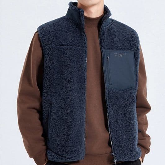 ベスト メンズ フリース もこもこ立ち襟