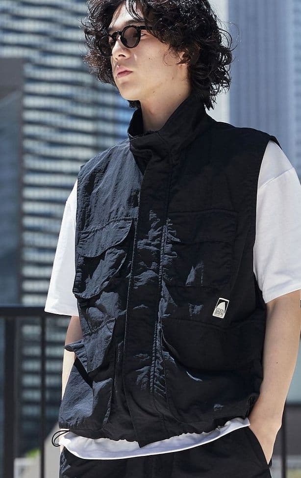 ベスト メンズ ナイロン アーバンマルチポケットベスト