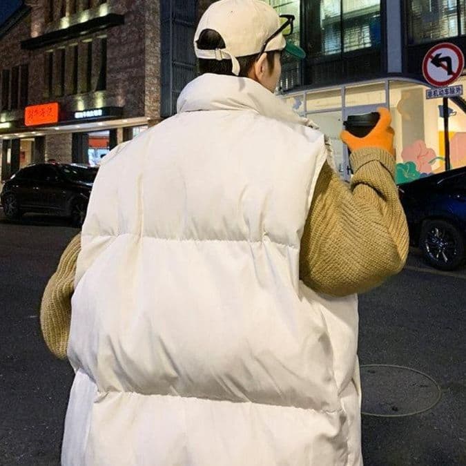 ベスト メンズ ダウン シンプル厚手ボリュームダウンベスト