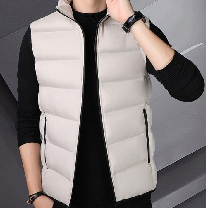 ベスト メンズ ダウン スタンドカラー 軽量ダウンベスト