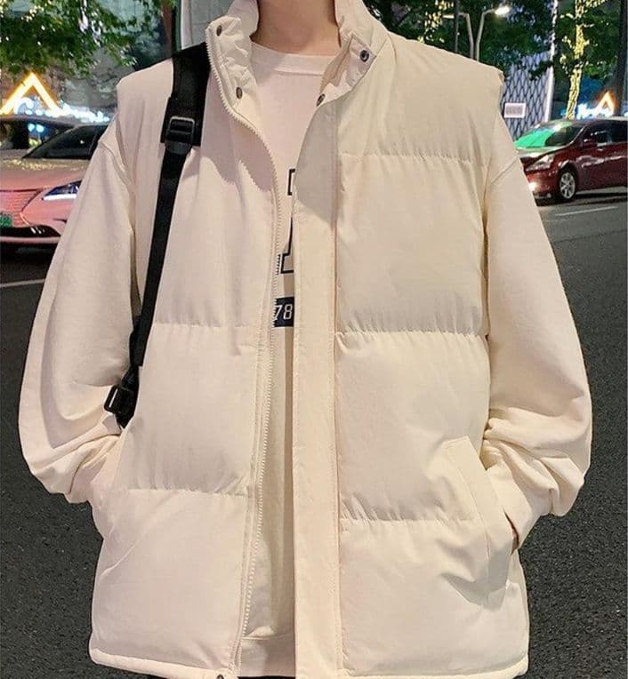 ベスト メンズ ダウン スタンドカラー 軽量ダウンベスト