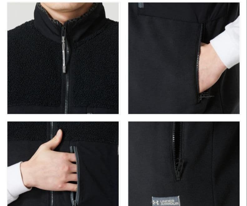 ベスト メンズ  フリース 切り替えスタンドベスト