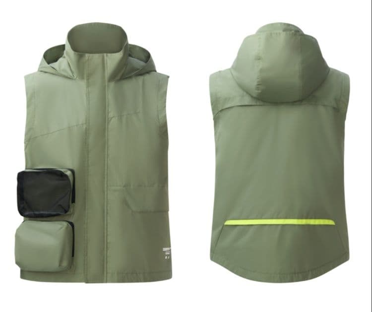 ベスト メンズ ナイロン フード付き多機能ポケットベスト