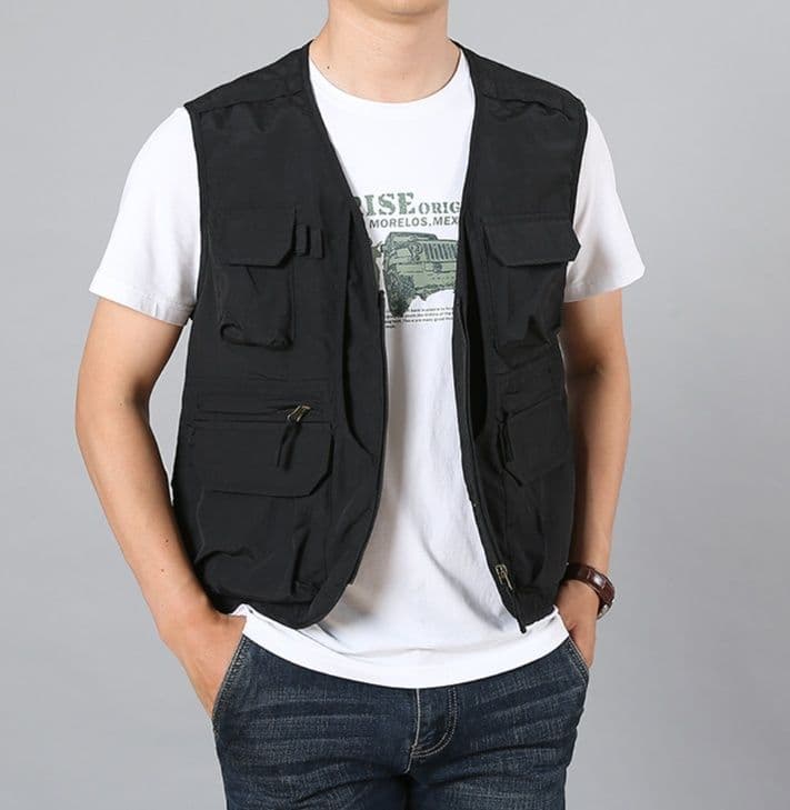 ベスト メンズ ナイロン 多機能ポケット実用ベスト