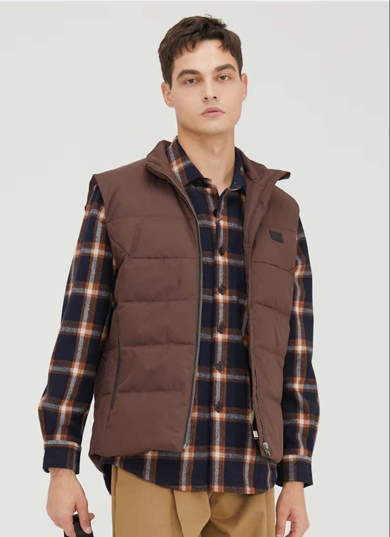 ベスト メンズ ダウン シンプル立体キルトダウンベスト