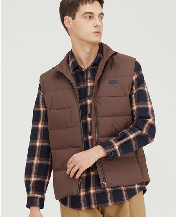 ベスト メンズ ダウン シンプル立体キルトダウンベスト