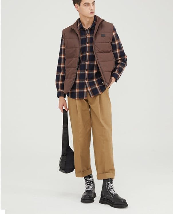 ベスト メンズ ダウン シンプル立体キルトダウンベスト