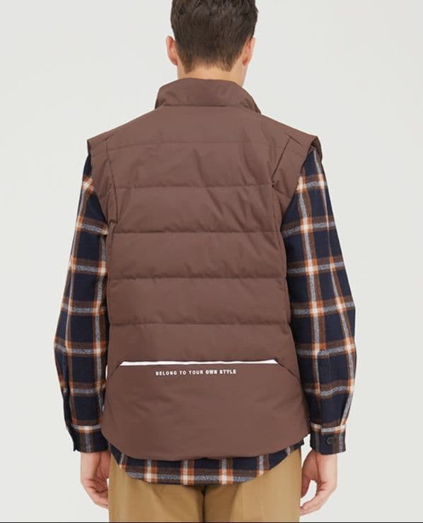 ベスト メンズ ダウン シンプル立体キルトダウンベスト