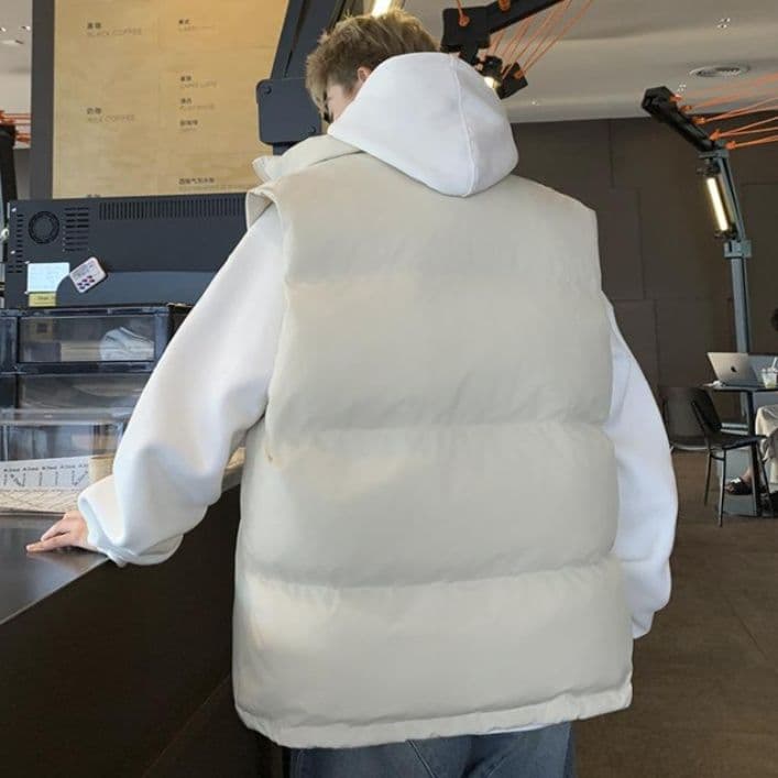 ベスト　メンズ 軽量保温中綿入りノースリーブダウンベスト