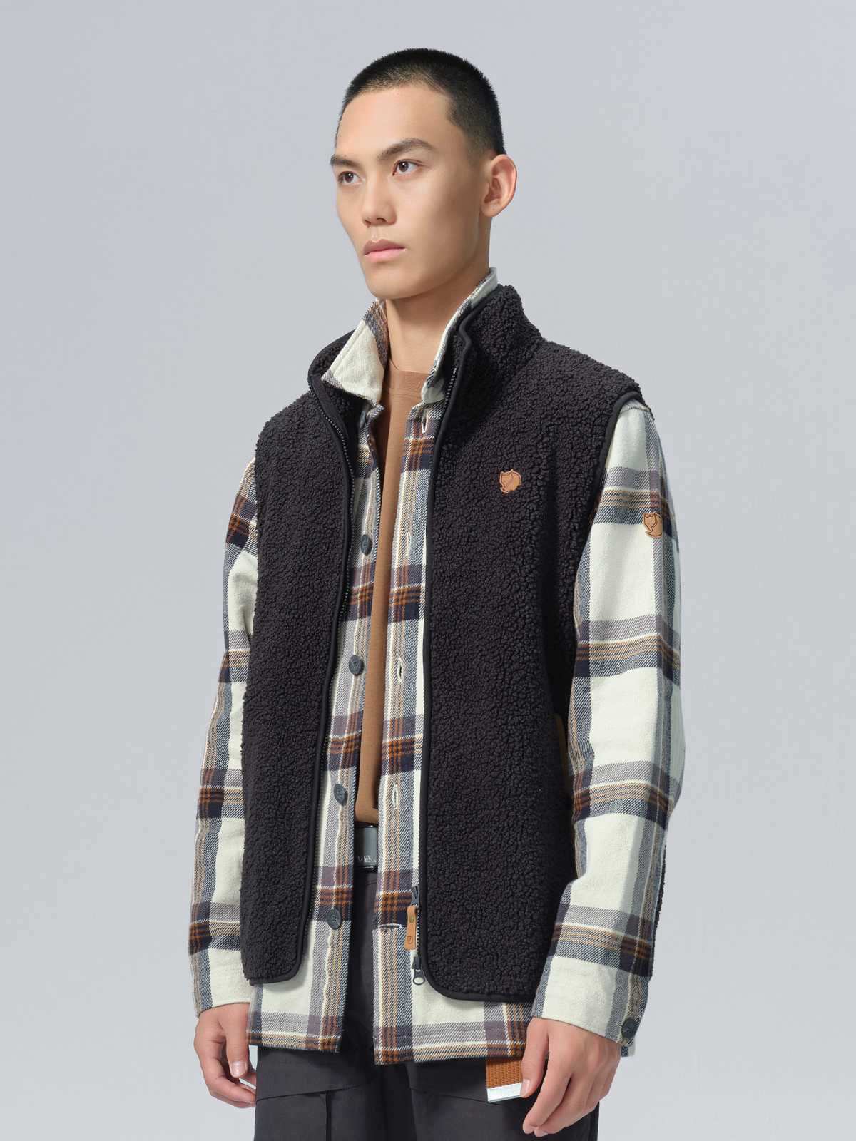 ベスト メンズ フリース もこもこ暖か立ち襟