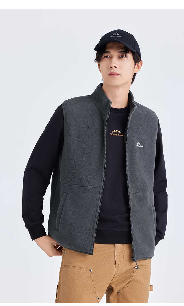 ベスト メンズ フリース 立ち襟シンプル