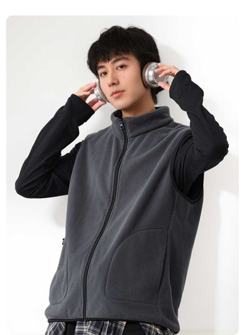 ベスト メンズ フリース あったか立ち襟ジップアップ