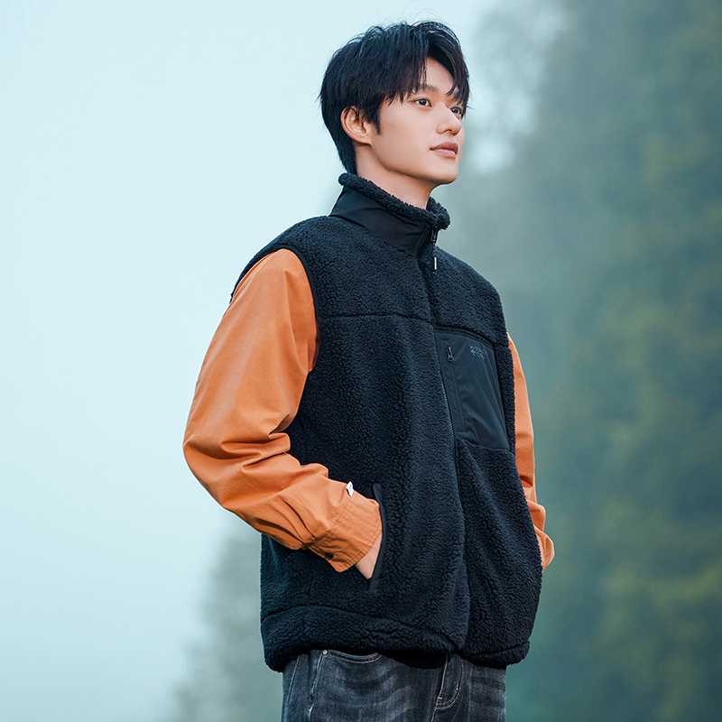 ベスト メンズ フリース もこもこ立ち襟