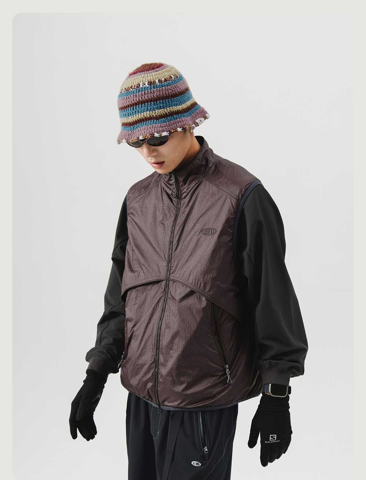 ベスト メンズ ナイロン アーバンデザイン機能性ベスト