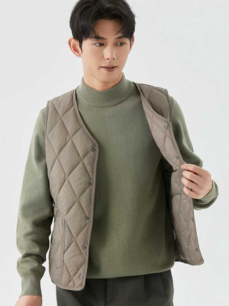 ベスト メンズ ダウン キルティング ライト ダウンベスト