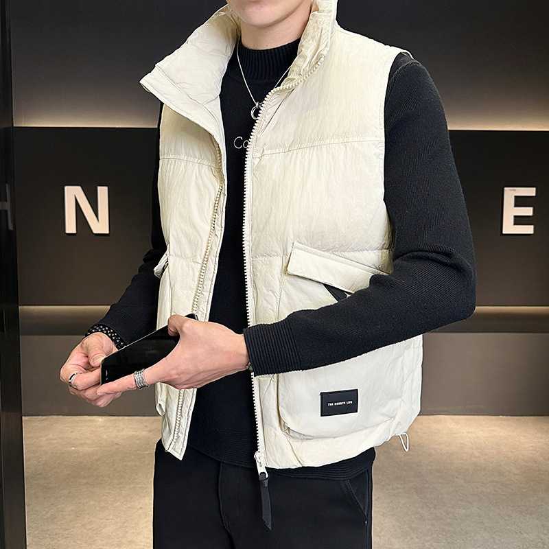 ベスト メンズ ダウン スタンドカラー軽量ダウンベスト