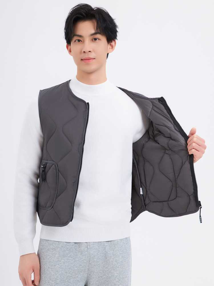 ベスト メンズ ダウン 波型キルティングインナーベスト