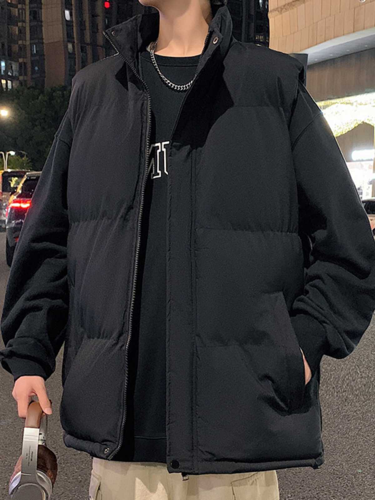 ベスト メンズ ダウン スタンドカラー 軽量ダウンベスト