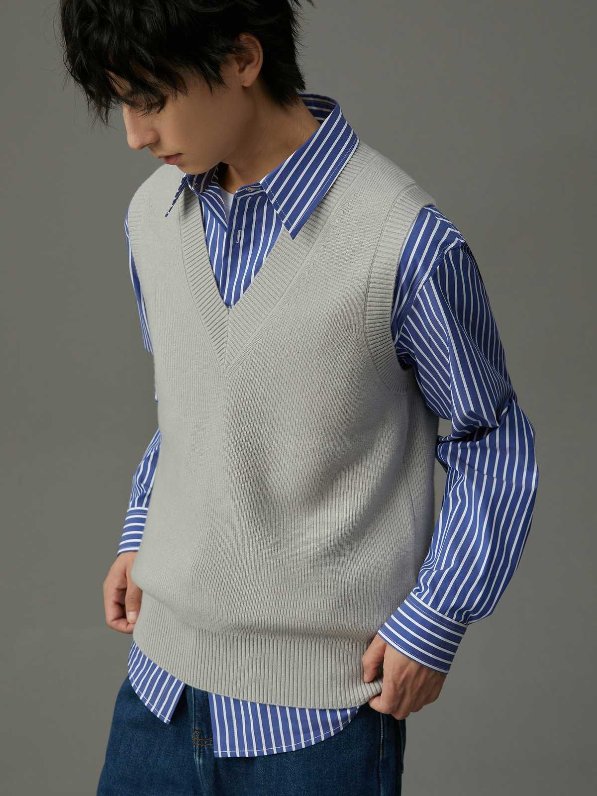 ベスト メンズ ニット スクールスタイル ベストニット