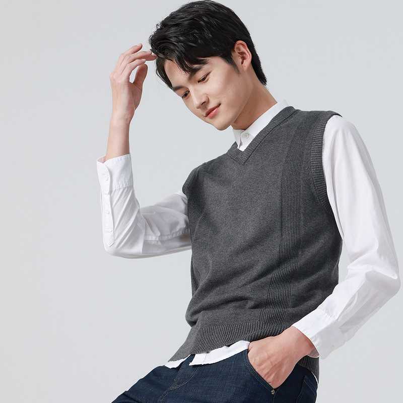 ベスト メンズ ニット 上質シルエット Vネックニットベスト