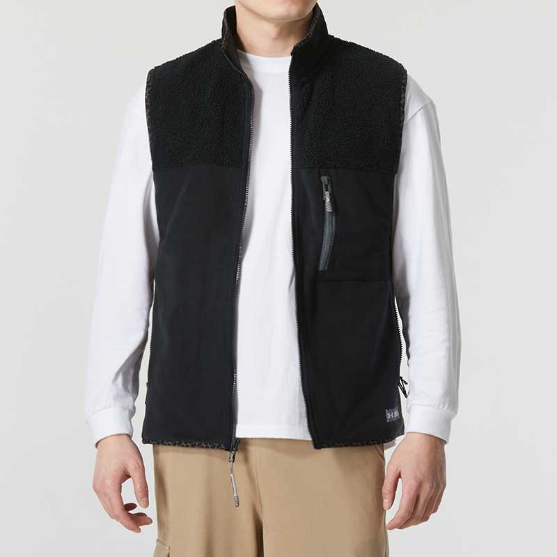 ベスト メンズ  フリース 切り替えスタンドベスト
