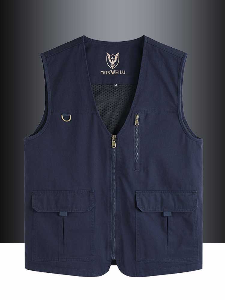 ベスト メンズ 多機能ポケット付きアウトドアベスト