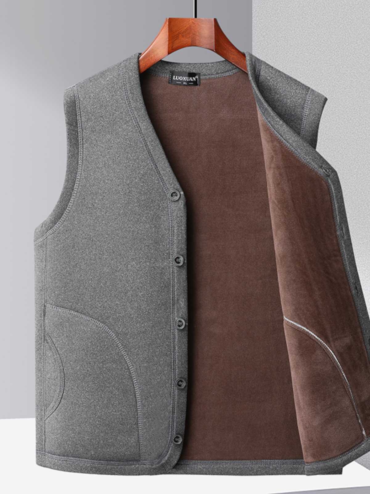 ベスト メンズ 二層構造あったかフリースベスト