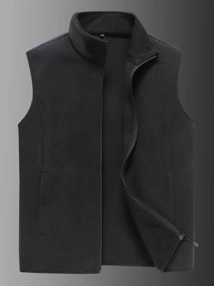 ベスト メンズ スタンドカラー あったかフリースベスト