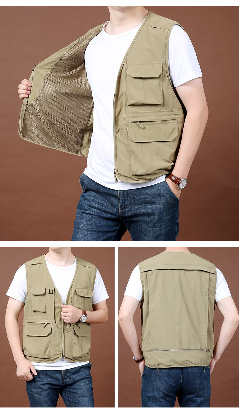 ベスト メンズ 多機能実用ナイロンベスト