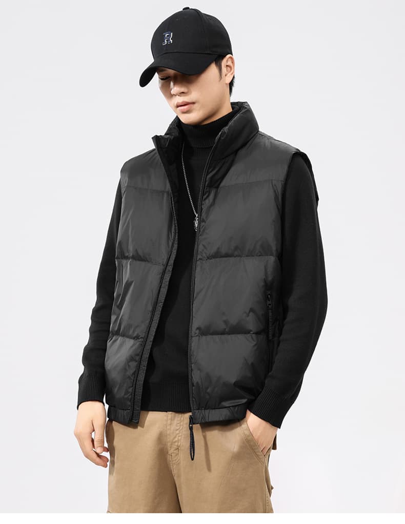 ベスト メンズ ダウン 立体キルト防寒ダウンベスト