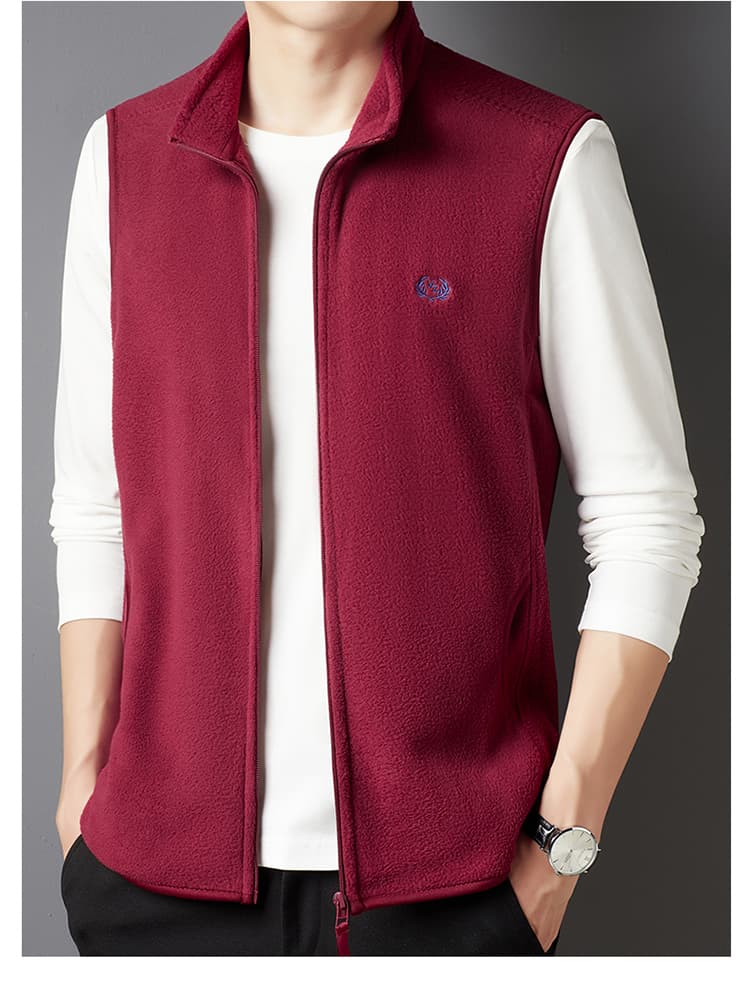 ベスト メンズ フリース スタンドカラー
