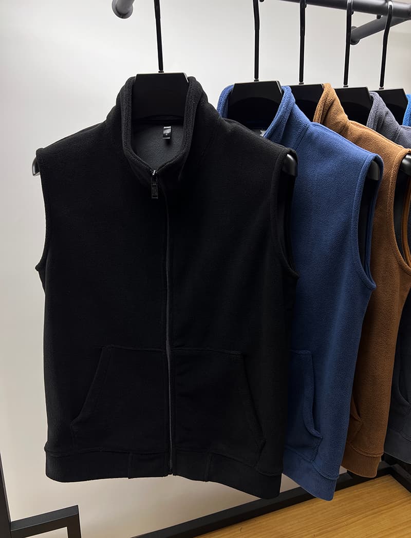 ベスト メンズ スタンドカラー ふわもこベスト