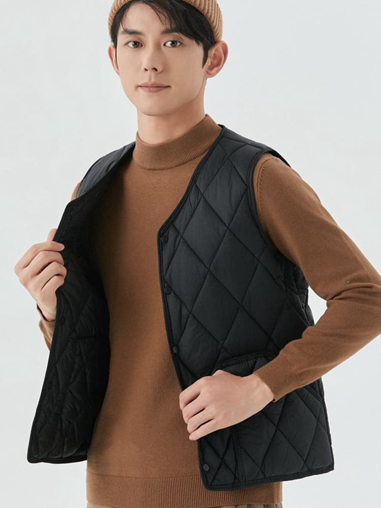 ベスト メンズ ダウン キルティング ライト ダウンベスト