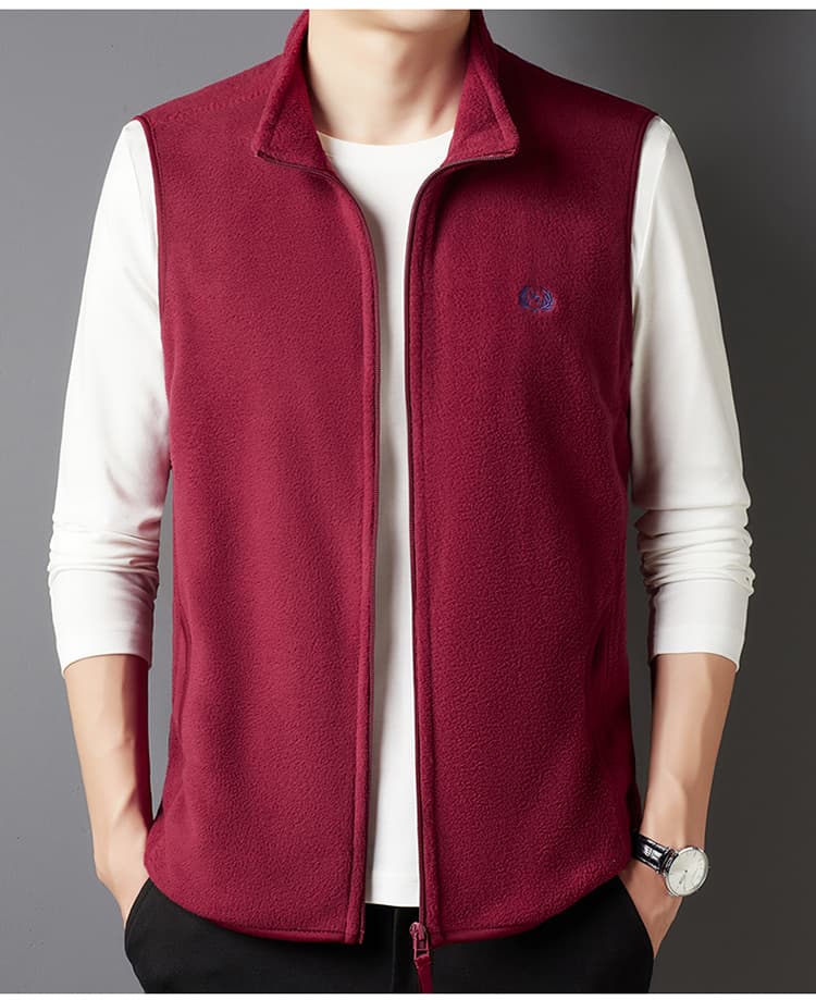 ベスト メンズ フリース スタンドカラー