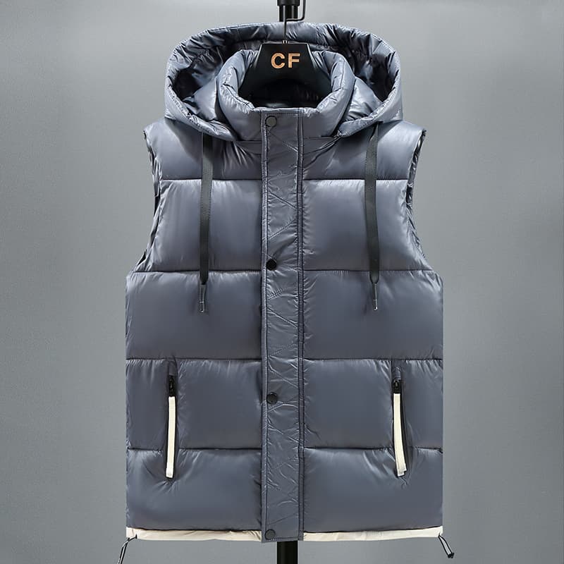 ベスト メンズ 高機能フード付きダウンベスト