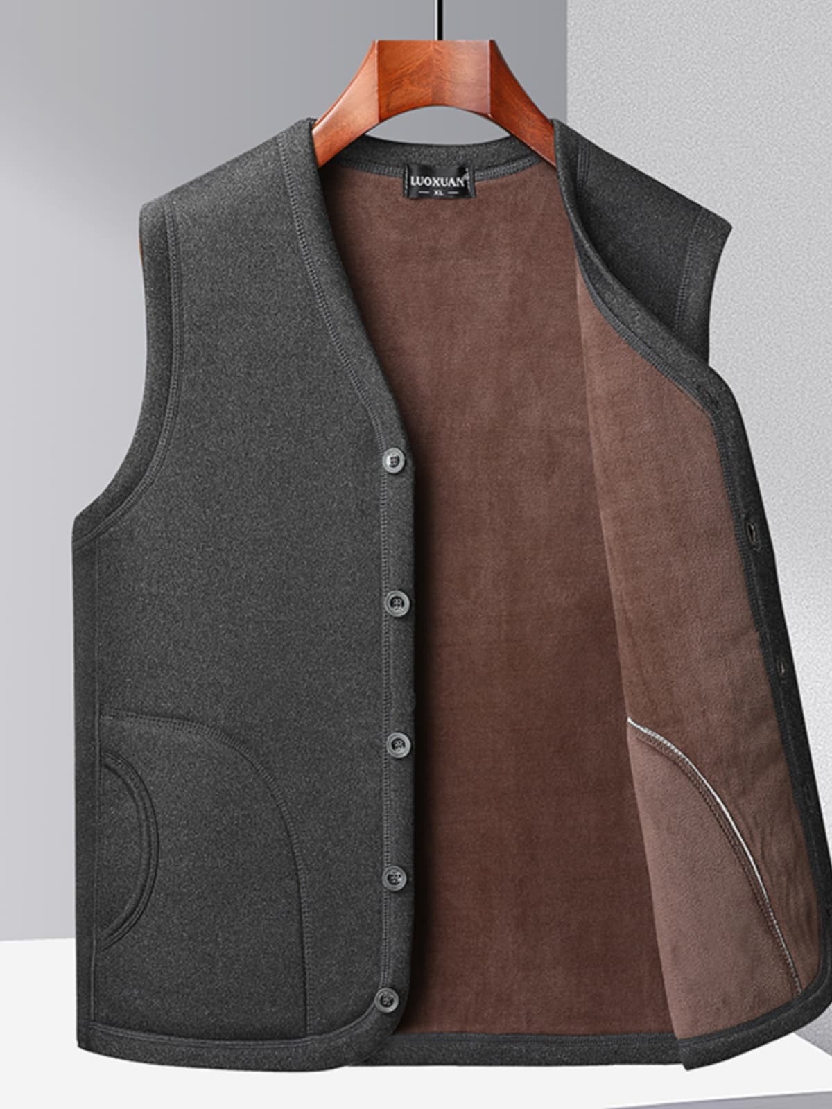 ベスト メンズ 二層構造あったかフリースベスト