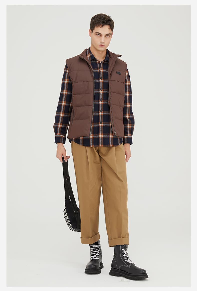 ベスト メンズ ダウン シンプル立体キルトダウンベスト