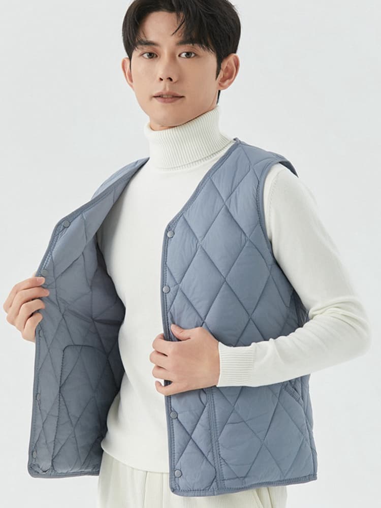 ベスト メンズ ダウン キルティング ライト ダウンベスト